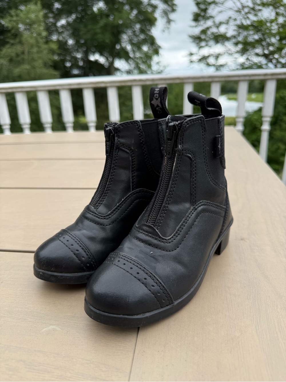 Black Saxon Front Zip Child Paddock Boots